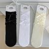 Cotton Girls Socks, Spring Thin Style In Tube Socks 3-Layer Lace Bowknot Charm Stackable for Kids 3-13T
