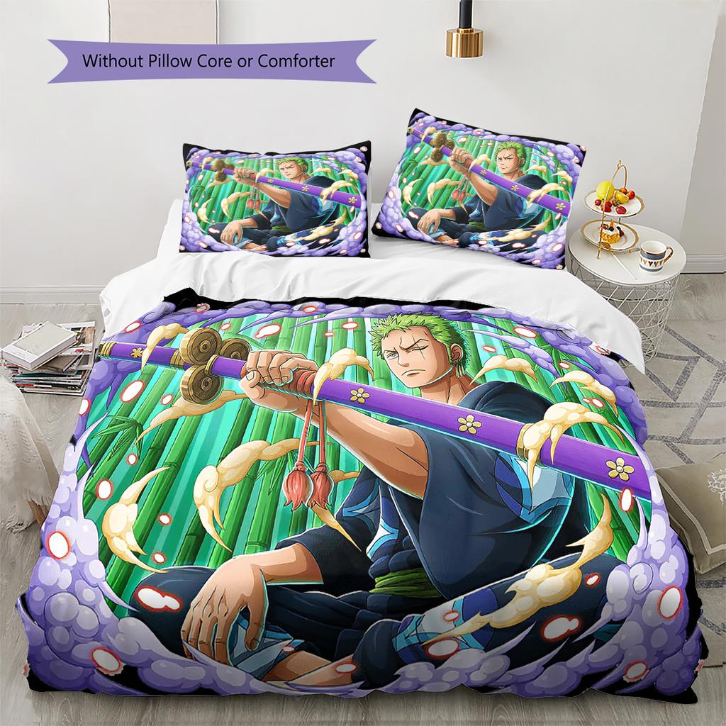 Set cu cuvertură și fețe de pernă cu model de desene animate Decorare casă Cadou de ziua de naștere (1 * husă de pilotă + 2 * fețe de pernă, fără miez)