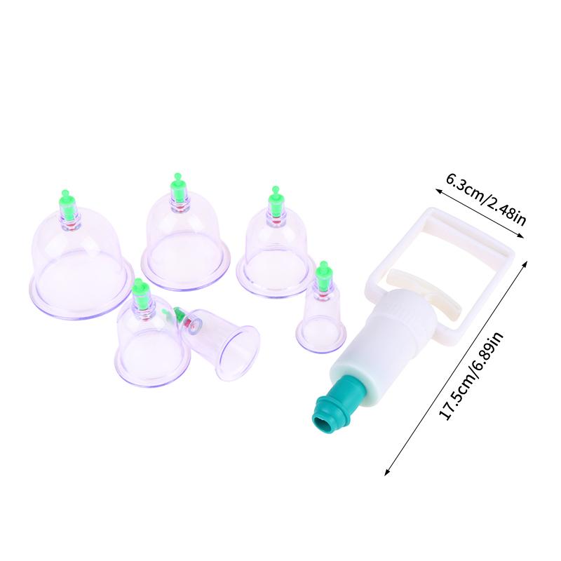 6Pcs/Set Suction Cups Massage Vacuum Cupping Body Massager Plastic Vacuum Suction Therapy Cupping Set Cans For Massage