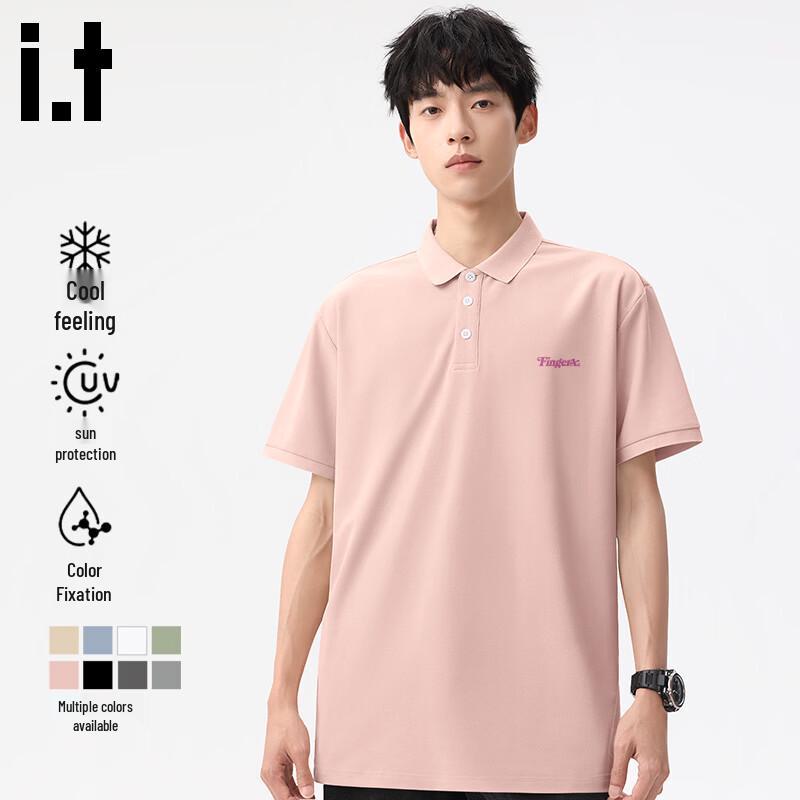 Fingercroxx IT Men s 2026 Summer Faux Cotton Quick-Dry Short Sleeve Polo Shirt L