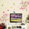Beautiful Flower Peach Blossom Birds Art Pvc Wall Stickers Removable Home Decor