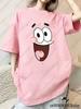 Summer New Cartoon SpongeBob Print T-shirts For Women Casual Street Hip Hop Tshirts Kawaii Sleepwear For Couple Y2K Loose Tops