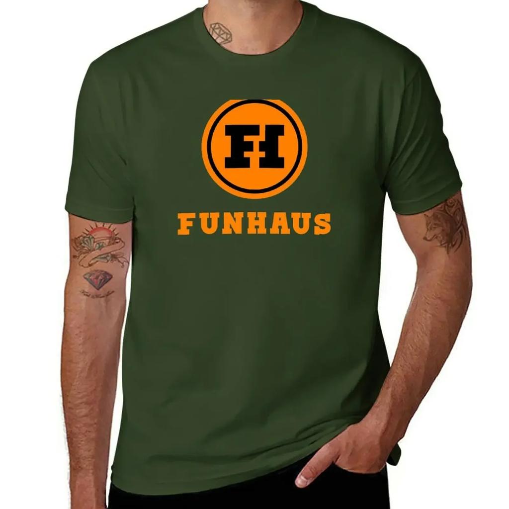 funhaus logo T-Shirt anime sweat customizeds t shirts for men