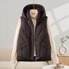Hooded down cotton vest women's short autumn and winter new loose fashion versatile vest jacket