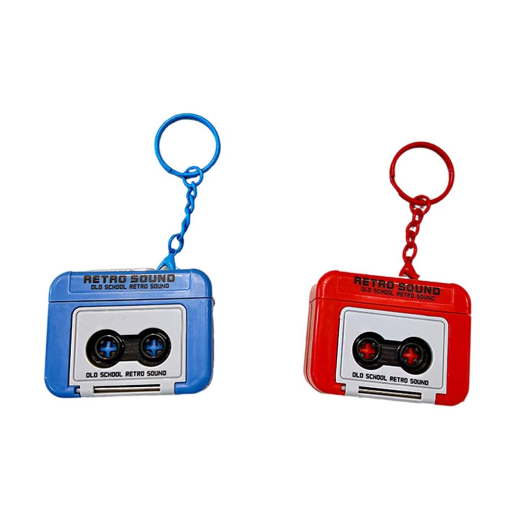 Vintage Kassettenrekorder Schlüsselanhänger Kleiner aufnehmbarer Kassettenrekorder Anhänger ABS Textur Geeignet für Paargeschenk