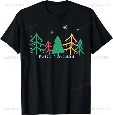 XMAS Merry Christmas Feliz Navidad Print Original Design Gifts T Shirts Customizable Men and Women Short Sleeves Camisas