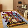 Alfombra de Dibujos Animados Freddy F-FNAF 3D para Hogar Dormitorio Sala de Estar Sofá Felpudo Decoración, Alfombra para Zona Infantil Jugar Alfombrilla Antideslizante Regalo