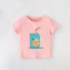 Girls' Summer Cartoon Print Round Neck T-Shirt