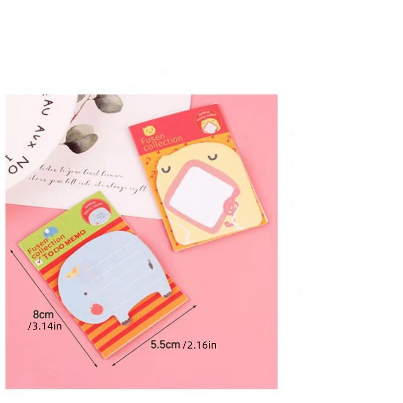 Cute Cartoon Animal Sticky Notebooks, Creative Animal Cluster Design, Mini Memo Pads, Message Reminder Notebooks