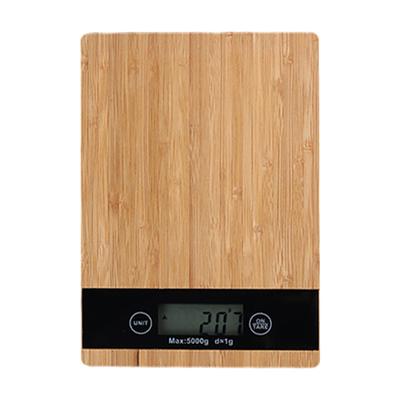 Báscula de bambú para hornear cocina electrónica con pantalla Digital de alta precisión para el hogar