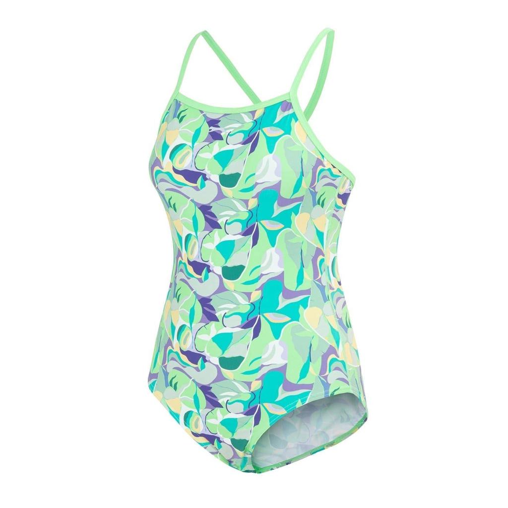 Slazenger Girls Floral Tie Back One Piece Swimsuit