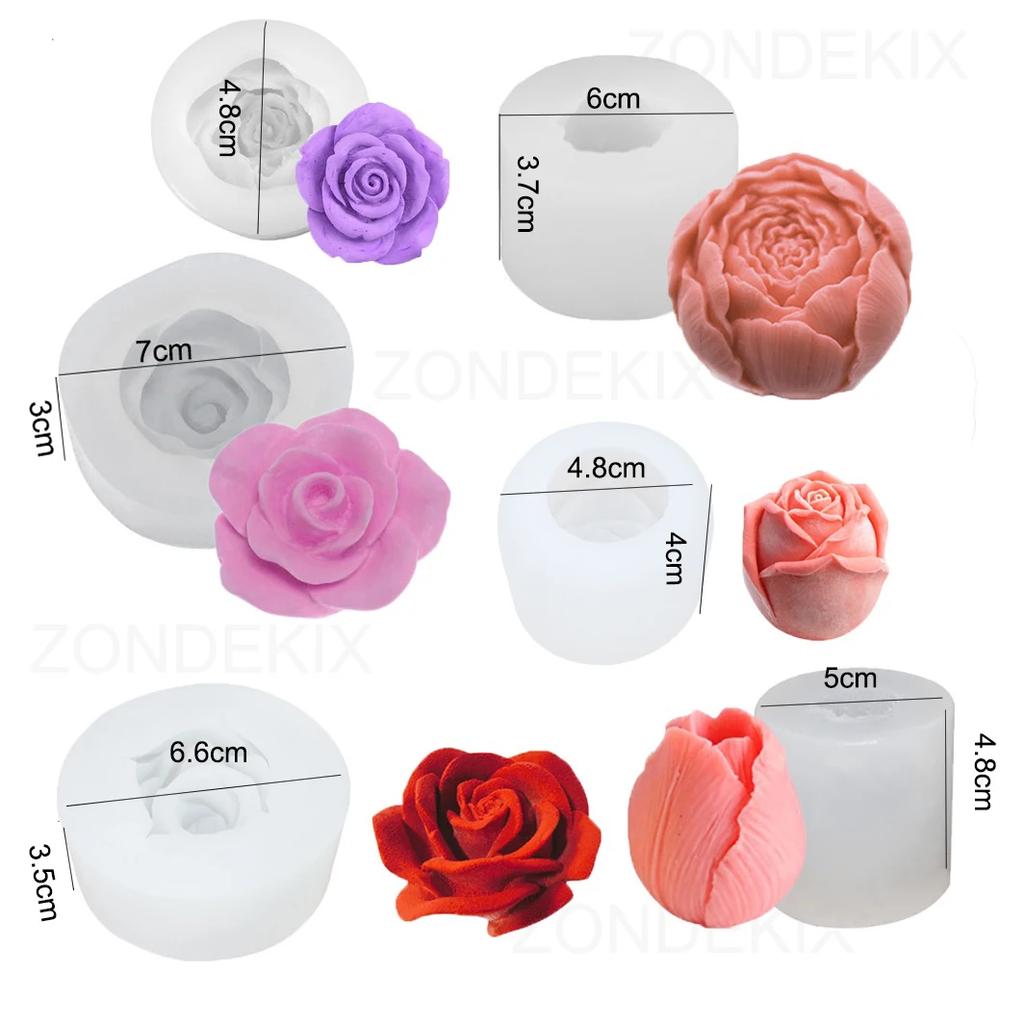 A Top Quality Extra Large 3D Flower Candle Silicone Mold DIY Peony Aroma Plaster Resin Making Tool Handmade Soap Chocolate Cake