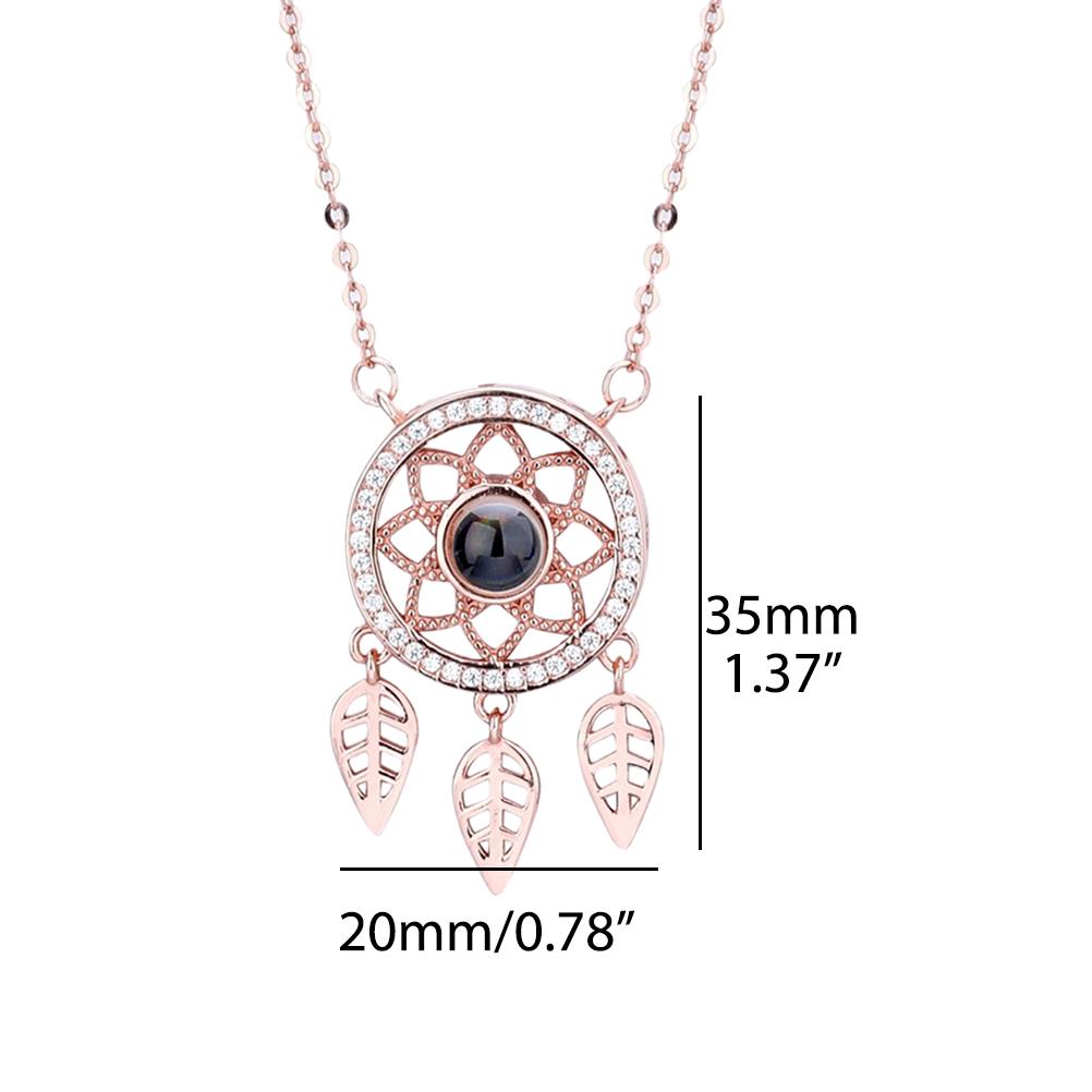 100 Language I Love You Projection Necklace Dream Catcher Pendant Necklace Birthday Valentine S Day Gift for Girlfriend