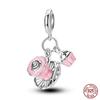 New 925 Silver Fashion Beer Champagne Red Wine Glass Drink Charms Beads Fit Original Bracelet DIY Jewelry Gift