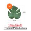 12 peças Folhas de Palmeira Tropical Arte Folha Artificial Decoração Decoração de Casamento Folha de Planta Verde Selva Havaiano Luau Decoração de Festa em Casa