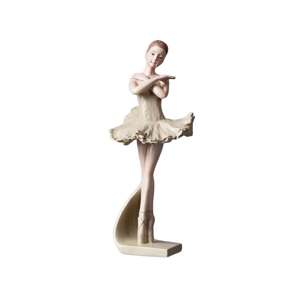 Beautiful Ballerina Sculpture Art Figure Desktop Decorations Collectible Gift Crafts for Dance Lovers Living Room Party Ornament