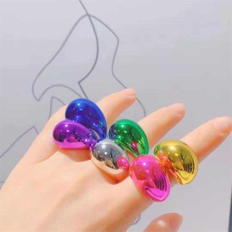 Stylish Ovals Shaped Rings Fashionable Index Finger Ring 17mm Inner Diameter Statement Jewelry Party Wedding Gift