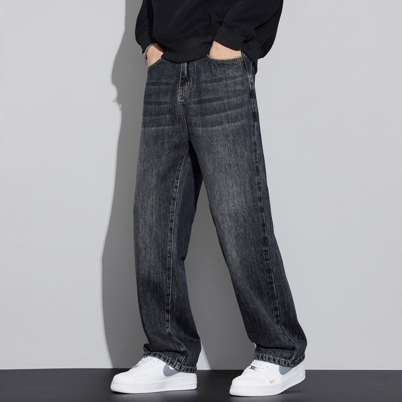 2025 Autumn/Winter Men's Retro High Street Loose Straight-Leg Jeans