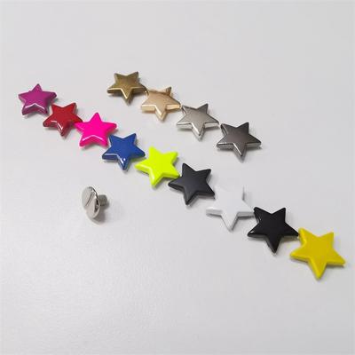 Alloy Flat Metal Screw Bag Accessories Shoes Rivet Diy Punk Five-Pointed Star Hat Decoration