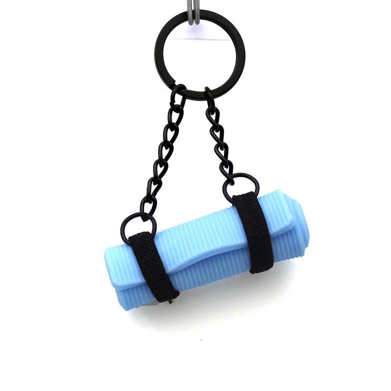 New Style 2025 Yoga Mat Keychain: Sports & Fitness Pendant with Colorful Dopamine Design