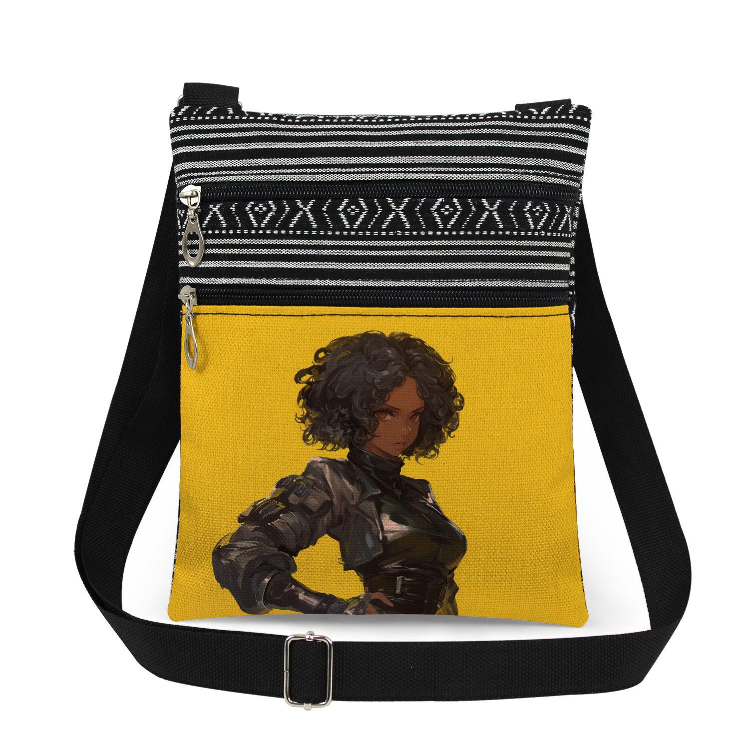 

1PC Black girl Print Tote Bags Women Shoulder Handbags Postman Package 6900