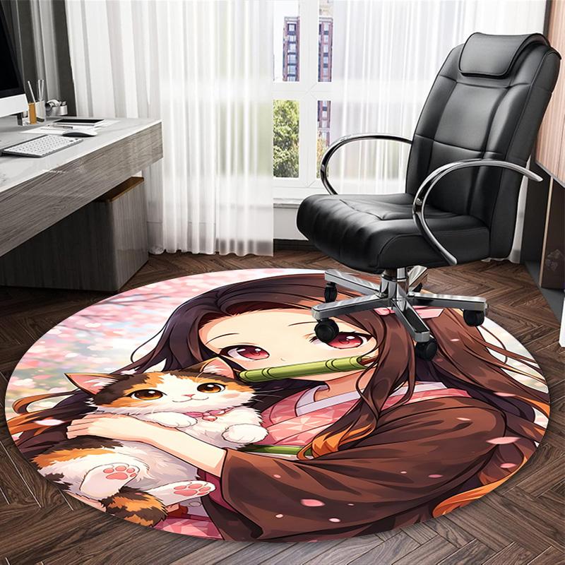 1pc Nezouko Carpet, Round Rug, Comfortable, Suitable for Entryways, Living Rooms, Office, And Bedrooms, Christmas Decoration