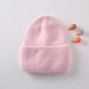 Internet celebrity Angola rabbit hair solid color light board autumn and winter versatile candy color vertical stripe outdoor warm knitted hat women