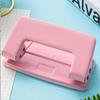 Mini 2-Hole Punching Machine DIY Hole Punching Detection Book Page Stitcher Office Stationery Macaron Color