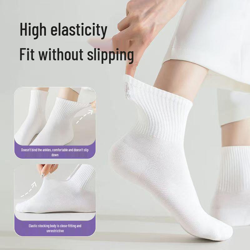 Unisex Disposable Mid-Calf Socks: Sweat-Absorbent, No-Wash, Perfect for Travel, Students, and Military Training.