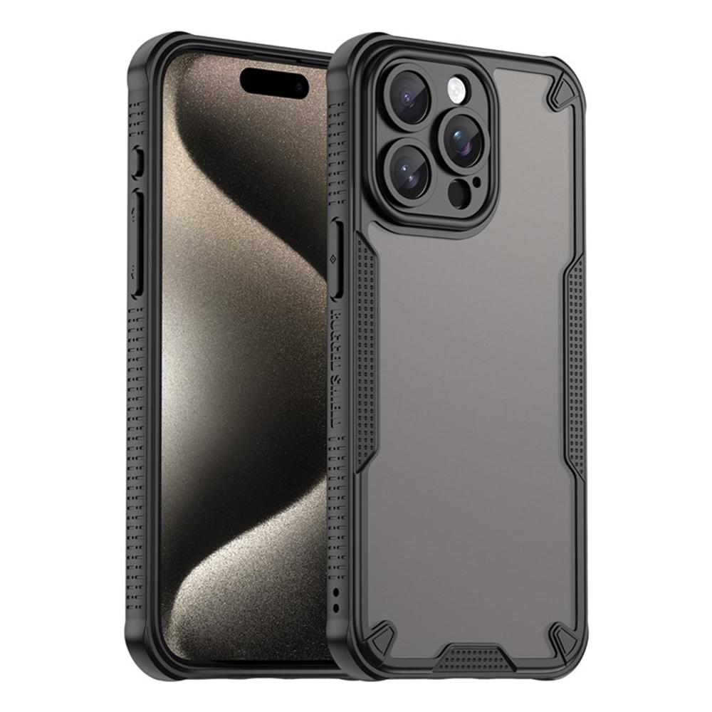 

WANLONFENG MFFJ Series For iPhone 15 Pro Max Back Cover with 2PCS Tempered Glass TPU+Acrylic Phone Case Purple