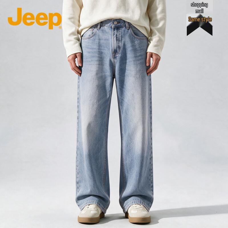 Jeep American Retro Streetwear Straight-Leg Jeans