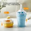 Ice Hockey Cup - Creative Silicone Portable Folding Ice Cup Mold with Built-in Straw. Perfect for Summer Outings and On-the-go Drinking.