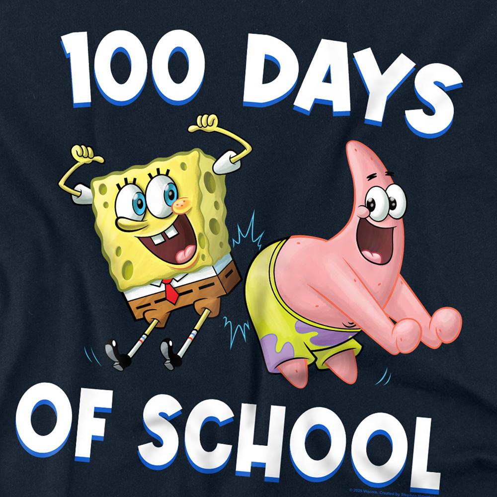 SpongeBob SquarePants Unisex Adult 100 Days Of School Patrick Star Long-Sleeved T-Shirt