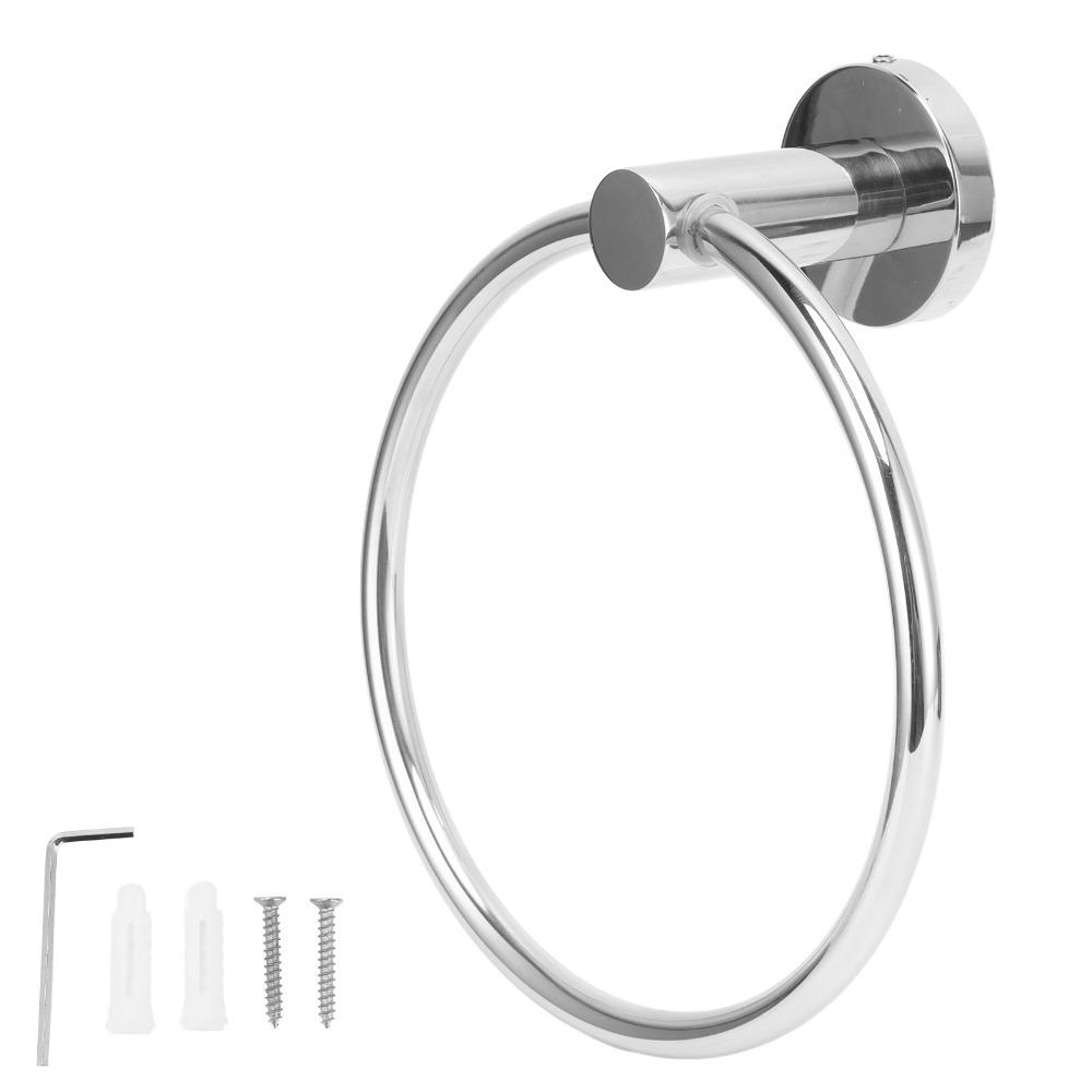 Stainless Steel Hand Towel Ring Wall Mounted Towel Holder Towel Ring Bathroom Kitchen Washroom