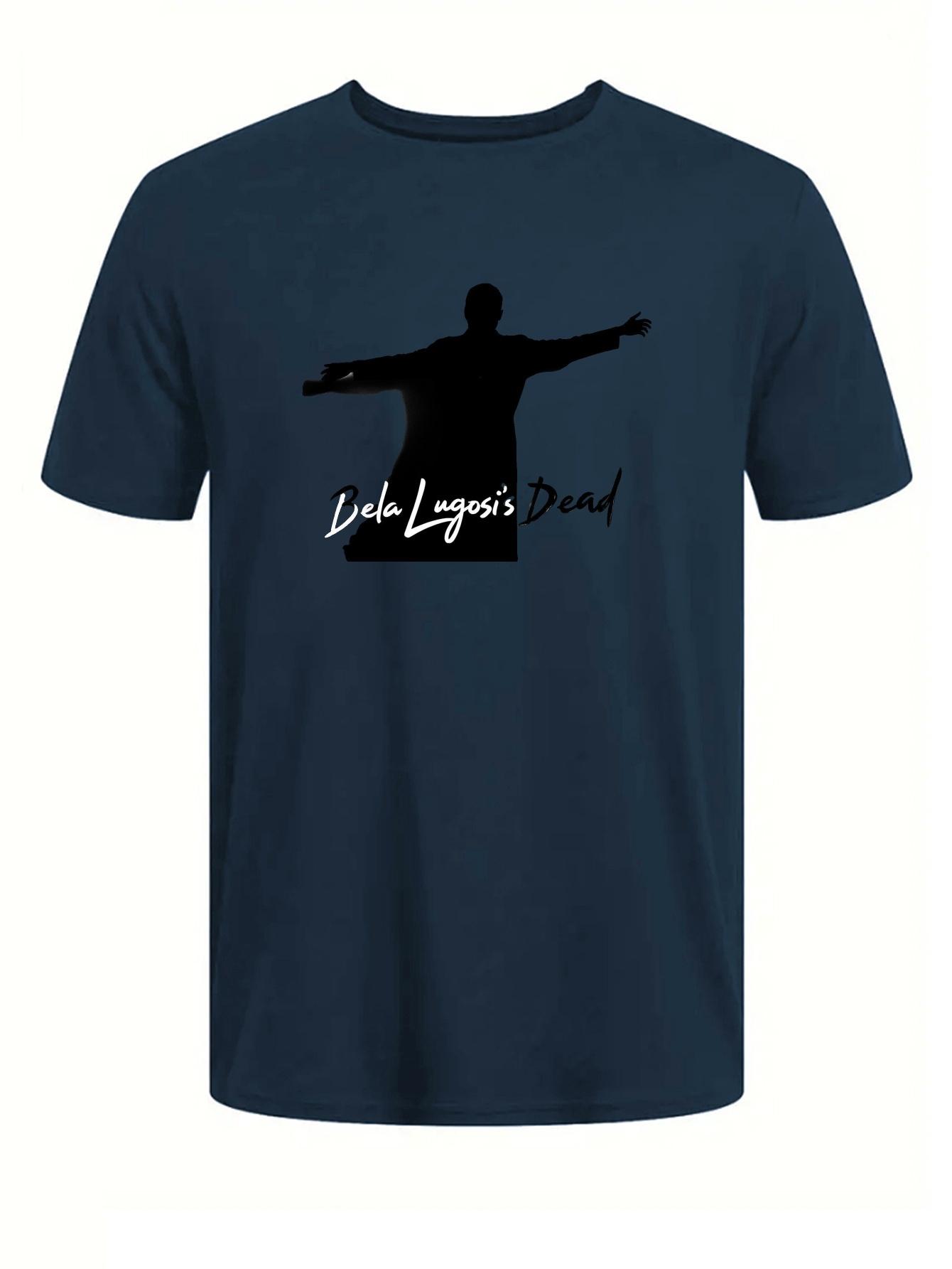 Dela Lugosi S Dead Graphic T-shirt - Black Silhouette with White Text XXL