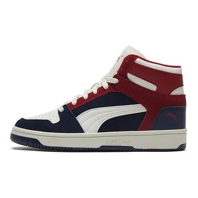 Rebound Layup Sd Vrstvená kůže Casual Vysoké tenisky Unisex tenisky Tmavě modrá Bílá 370219-04