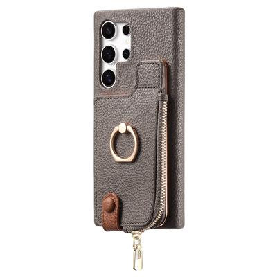 Pro Samsung Galaxy S25 Ultra Case Kryt peněženky na telefon s blokováním RFID podporuje magnetický držák do auta