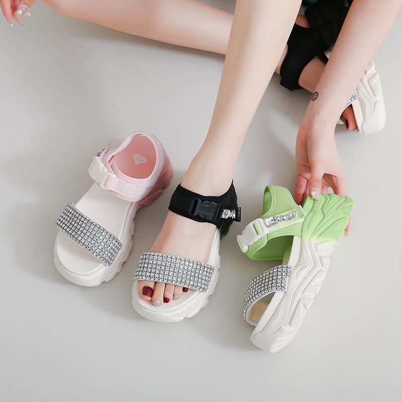 Diamond dad sandals women wear 2025 summer new Internet celebrities gradual change platform women's shoes, sports sandals outdoor