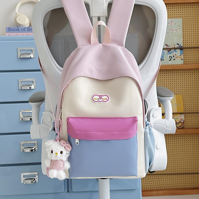 Schoolbag Student Schoolbag Dopamine Elementary School Bag Lightweight and Breathable Spring Outing Backpack Children's Contrasting Color Backpack