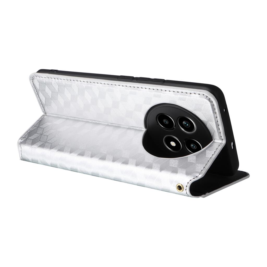 For Realme 14 Pro Lite 5G/13 Pro 5G (Global)/13 Pro+ 5G (Global) Wallet Case Rhombus Imprinted Leather Phone Cover