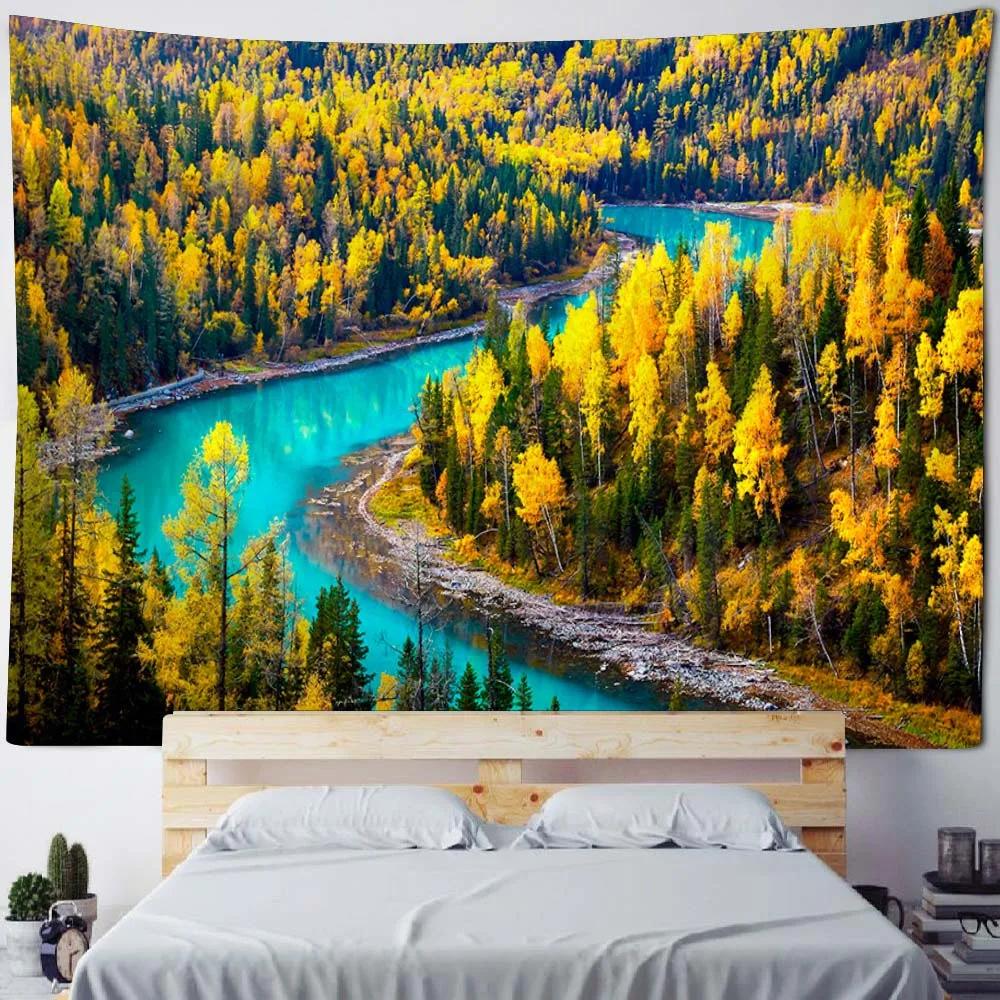 Bedroom Living Room Wall Tapestry Home Decoration Aesthetics Landscape Wall Mounted Background Poster Mural Hanging Cloth