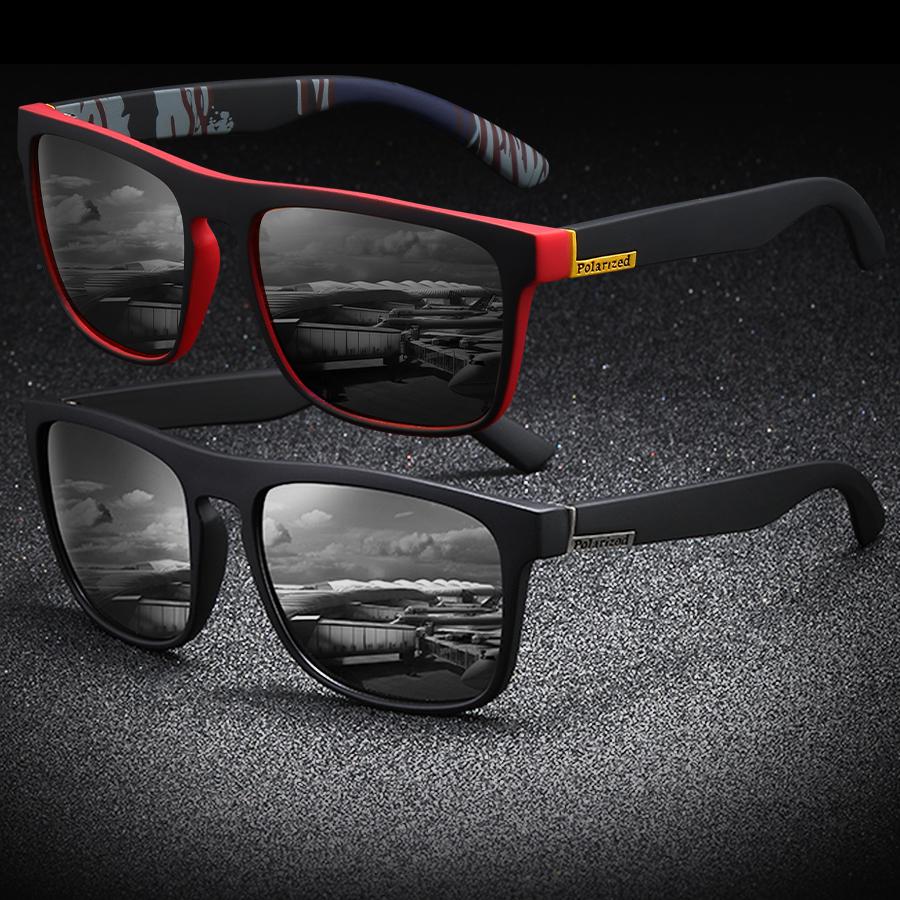 2 Pieces Fashion Vintage Square Sports Sunglasses Men Women Driving Fishing Brand Designer Sun Glasses Retro Man Eyewear UV400