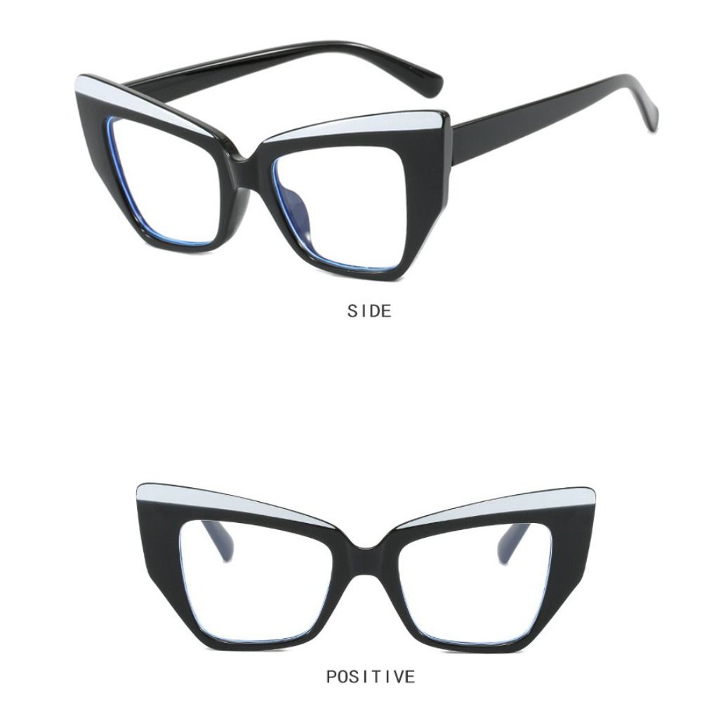 Retro Colorful Cat Eye Glasses Frame Colorable Lens Big Frame Anti Blue Light Glasses Clear Lens Protective Eyewear Travel