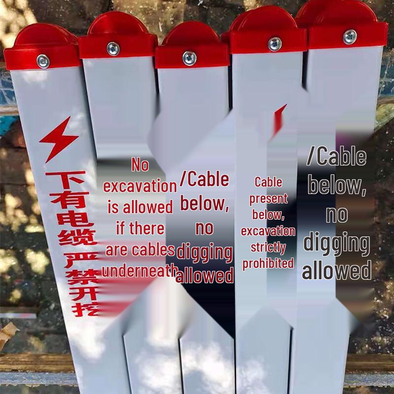 PVC Plastic Steel Warning Marker Stake белый