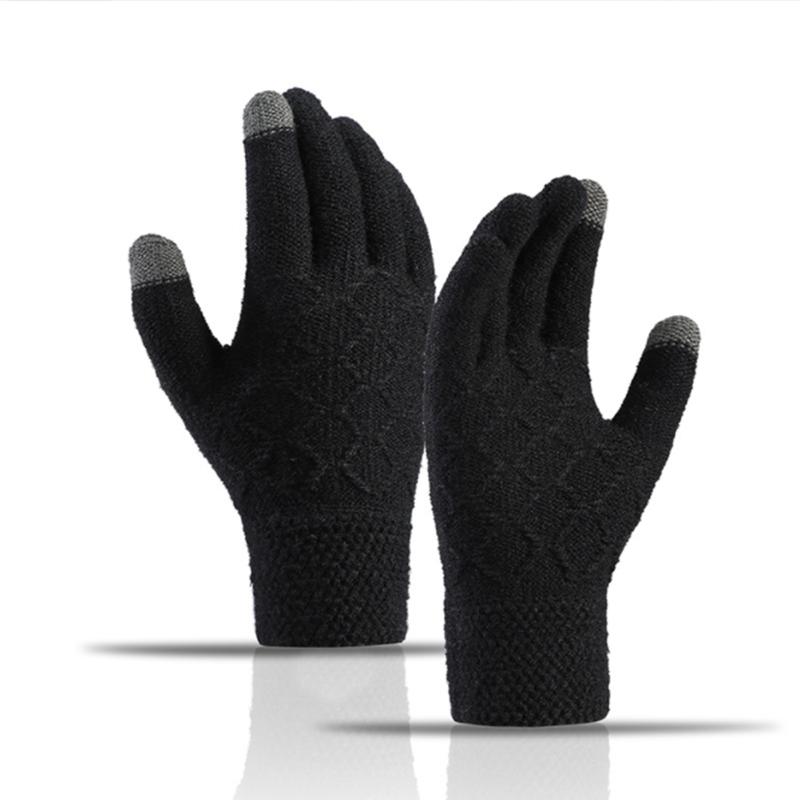 Winter Strick Arbeitshandschuhe Winter Fahrradhandschuhe Touchscreen Handschuhe für Smartphone Thermohandschuhe