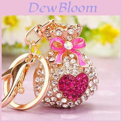 Sparkling Diamond Lucky Bag Car Keychain Wholesale Metal Keyring For Women