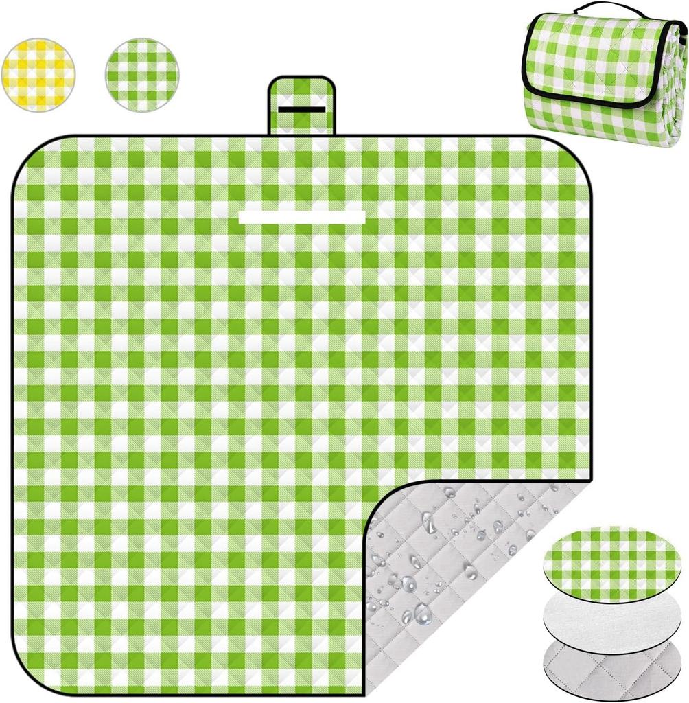 Extra Large 3 Layer Picnic Blanket, Waterproof Thickened Foldable Outdoor Mat for Beach Camping Park Home