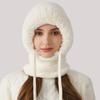 Hooded Siamese Cap Kit Wind-Resistant Winter Knitted Hat  for Cold Weather