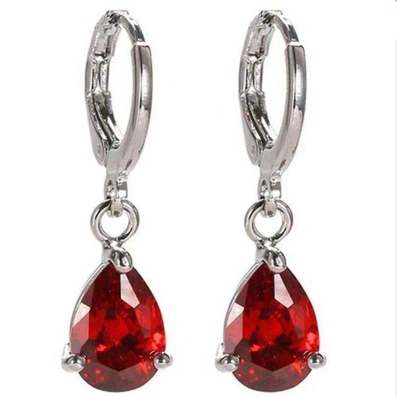 Viya E-Commerce Copper Inlaid Pink Zircon Women'S Earrings Women'S Engagement Jewelry