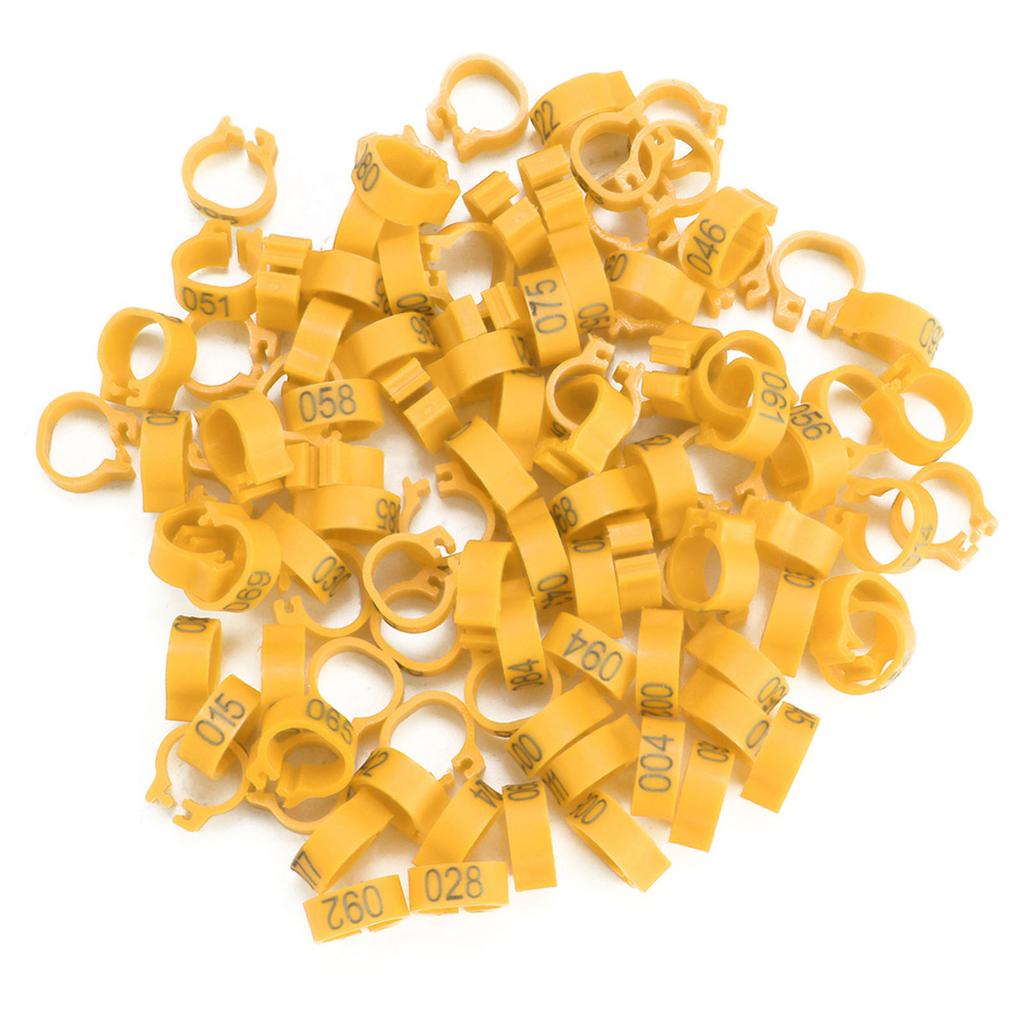 100PCS Bag 8MM 001 100 Numbered Plastic Letter Pigeon Bird Leg Bands Rings